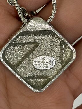 Givenchy Textured Silver-Tone Geometric Pendant Necklace